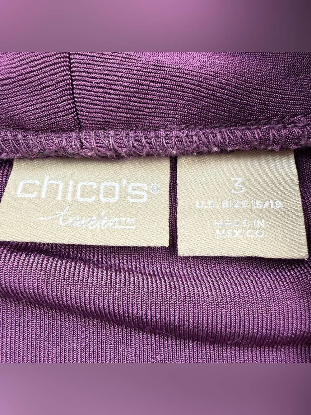 Chico’s Travelers Purple Slinky Open Front Cardigan Women Size 3 XL Lagenlook - Picture 3 of 7